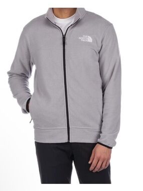 The North Face Men’s Anchor Gray Full-Zip Fleece Jacket with Black Zip XXL